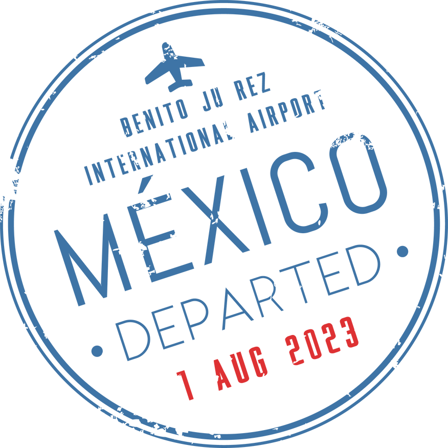 Benito Ju Rez passport travel stamp of Mexico